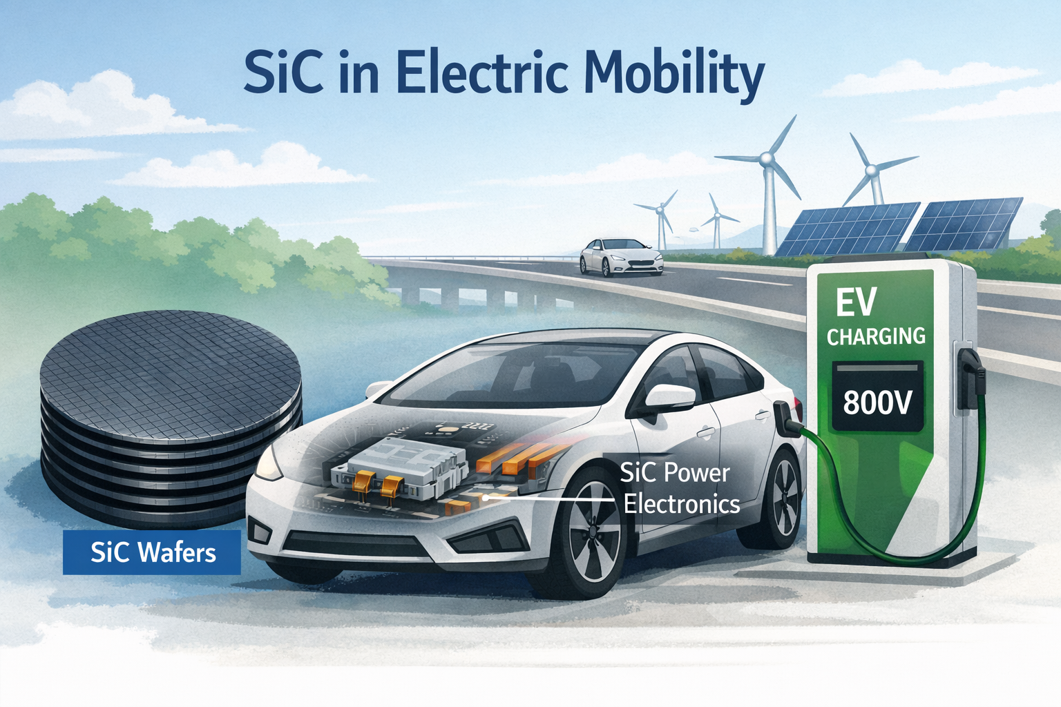 Jüngste Firmenblogs über Zukünftige Trends von Siliziumkarbid (SiC) in der Elektromobilität: Von SiC-Wafern zu Leistungssystemen der nächsten Generation