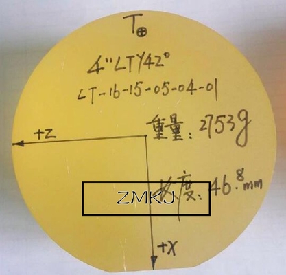 kaufen Y- Wafers 42°LiTaO3 LiNbO3 4 Zoll-Durchmesser 100 Millimeter mit Stärke 46mm Online-Herstellung